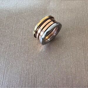 Tri-Tone Metal Ring Size 6